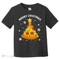 Merry Crustmas Pizza Christmas Tree Xmas Gifts Long Sleeve Toddler T-Shirt thumb 0