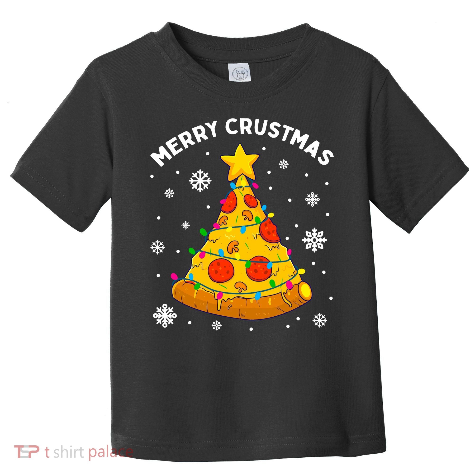 Merry Crustmas Pizza Christmas Tree Xmas Gifts Long Sleeve Toddler T-Shirt