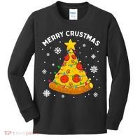 Merry Crustmas Pizza Christmas Tree Xmas Gifts Long Sleeve Kids Long Sleeve Shirt thumb 0