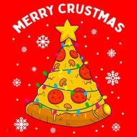 Merry Crustmas Pizza Christmas Tree Xmas Gifts Long Sleeve Santa Hat thumb 1