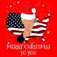 Merry Christmas President Trump Santa Hat America Flag Polo thumb 2