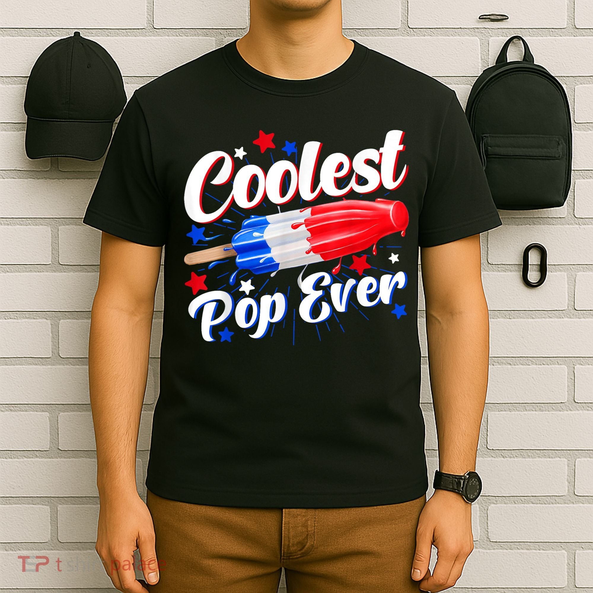 Men Coolest Pop Ever Popsicle Funny Retro Bomb 4th Of July T-Shirt