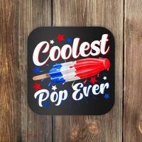 Men Coolest Pop Ever Popsicle Funny Retro Bomb 4th Of July Coaster thumb 0