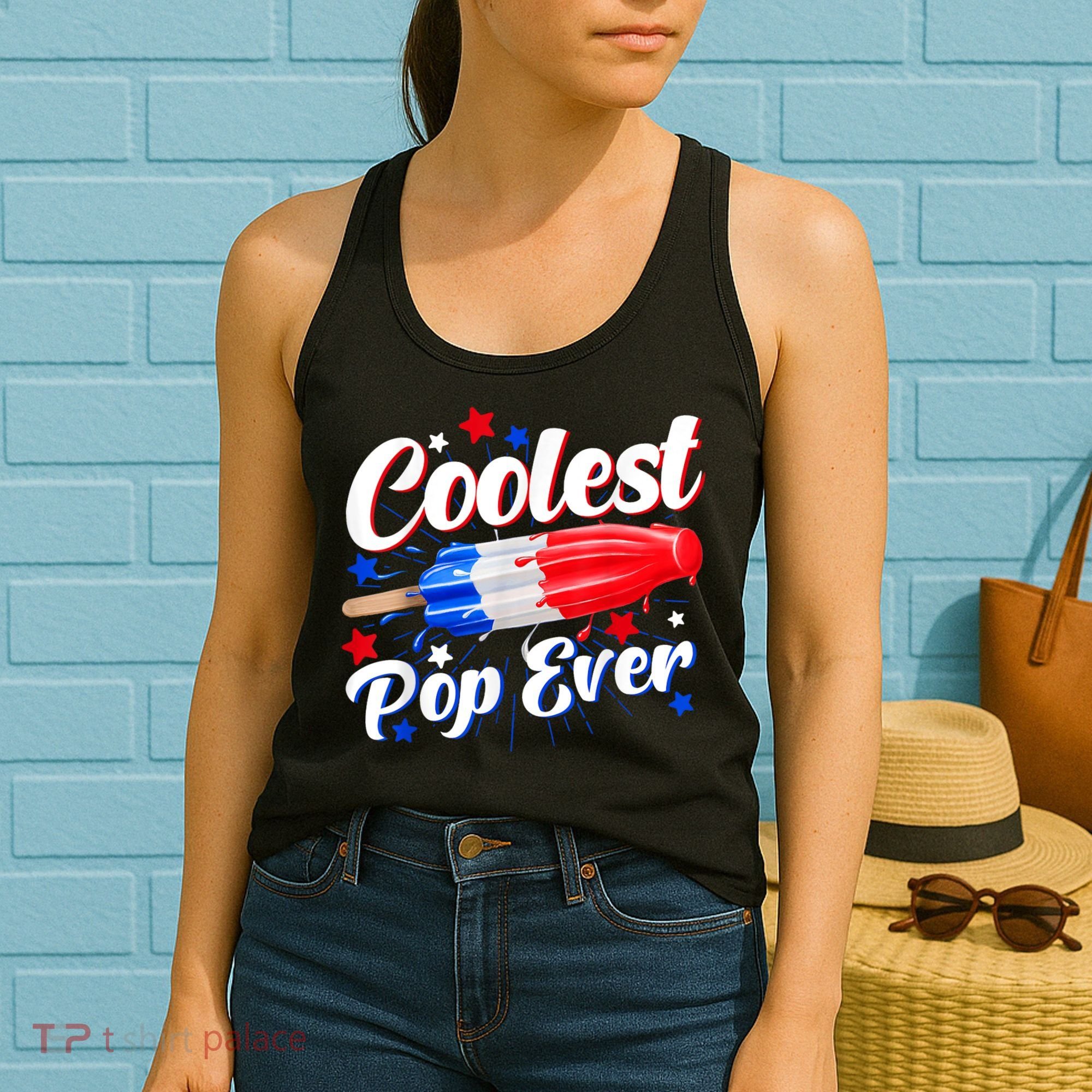 Men Coolest Pop Ever Popsicle Funny Retro Bomb 4th Of July Women's Tank Top