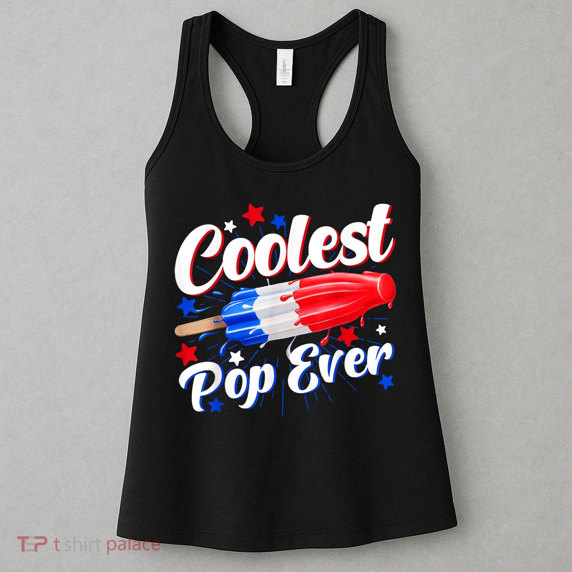 Men Coolest Pop Ever Popsicle Funny Retro Bomb 4th Of July Women's Tank Top