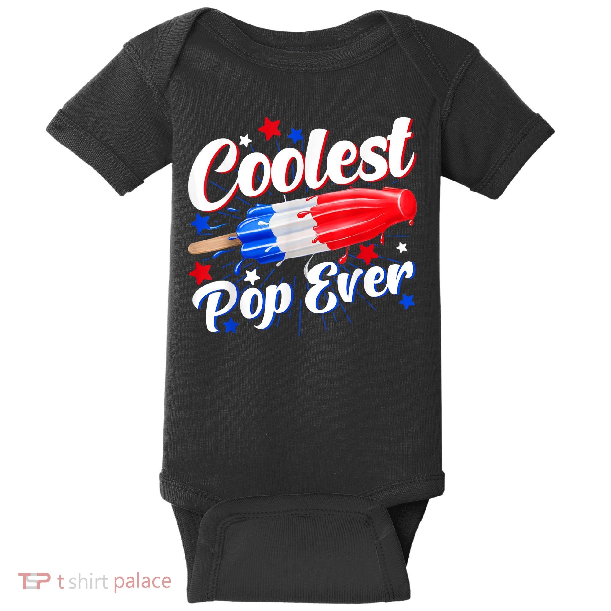 Men Coolest Pop Ever Popsicle Funny Retro Bomb 4th Of July Baby Bodysuit