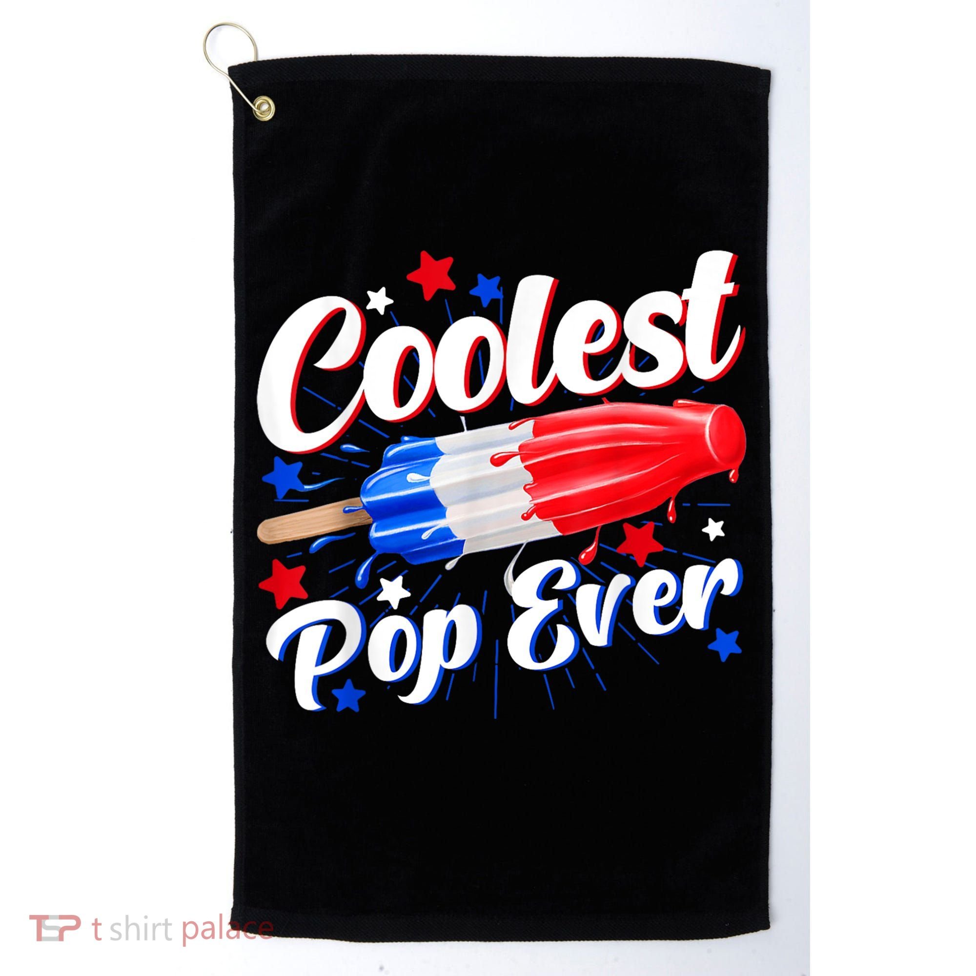 Men Coolest Pop Ever Popsicle Funny Retro Bomb 4th Of July Golf Towel