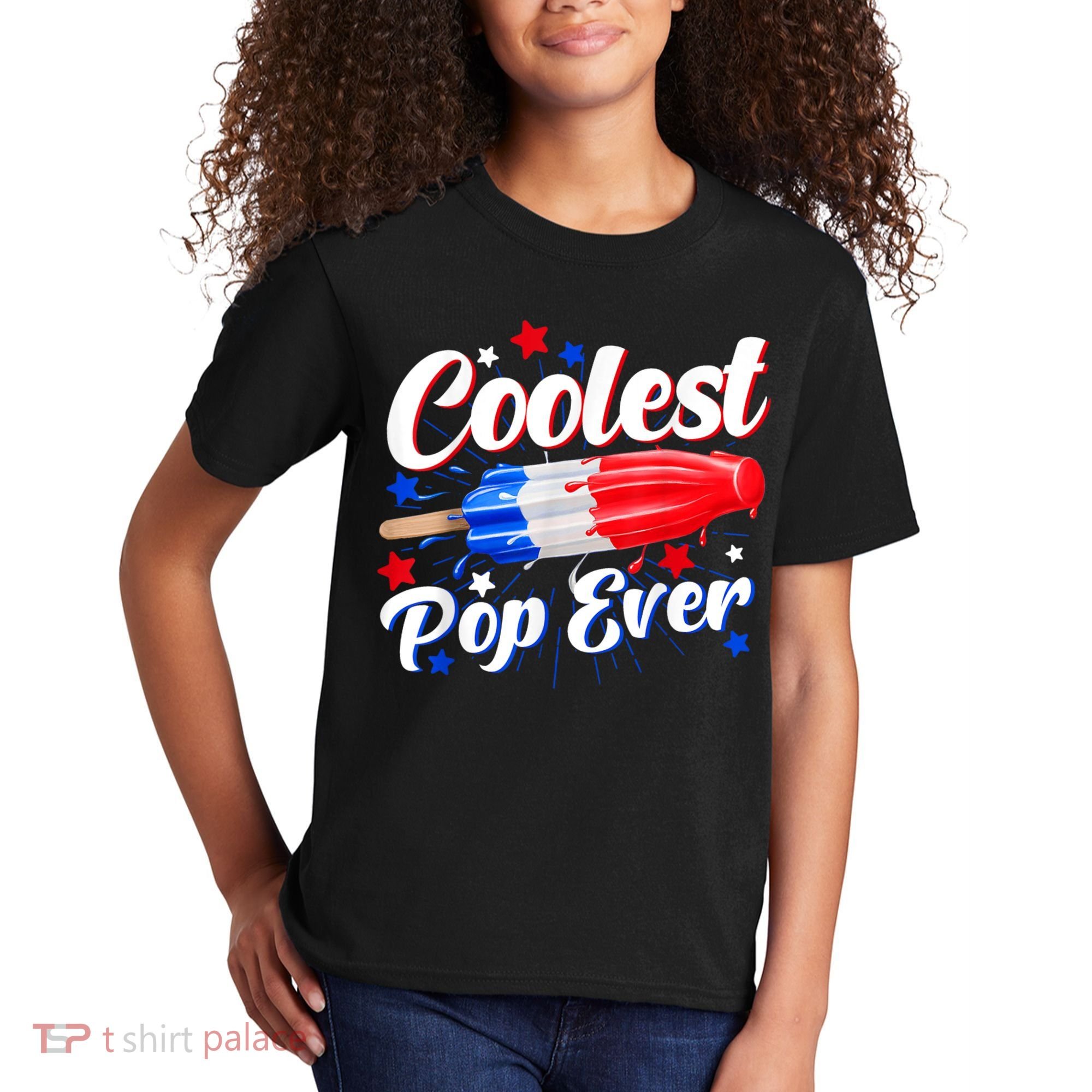 Men Coolest Pop Ever Popsicle Funny Retro Bomb 4th Of July Kids T-Shirt