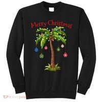 Merry Christmas Palm Tree Light Hawaiian Tropical Christmas Sweatshirt thumb 0