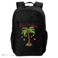 Merry Christmas Palm Tree Light Hawaiian Tropical Christmas Backpack thumb 0