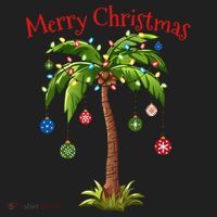 Merry Christmas Palm Tree Light Hawaiian Tropical Christmas Beanie thumb 2
