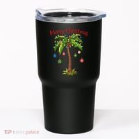 Merry Christmas Palm Tree Light Hawaiian Tropical Christmas Tumbler thumb 0