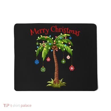 Merry Christmas Palm Tree Light Hawaiian Tropical Christmas Mousepad