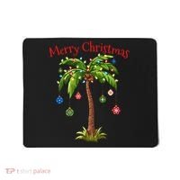 Merry Christmas Palm Tree Light Hawaiian Tropical Christmas Mousepad thumb 0
