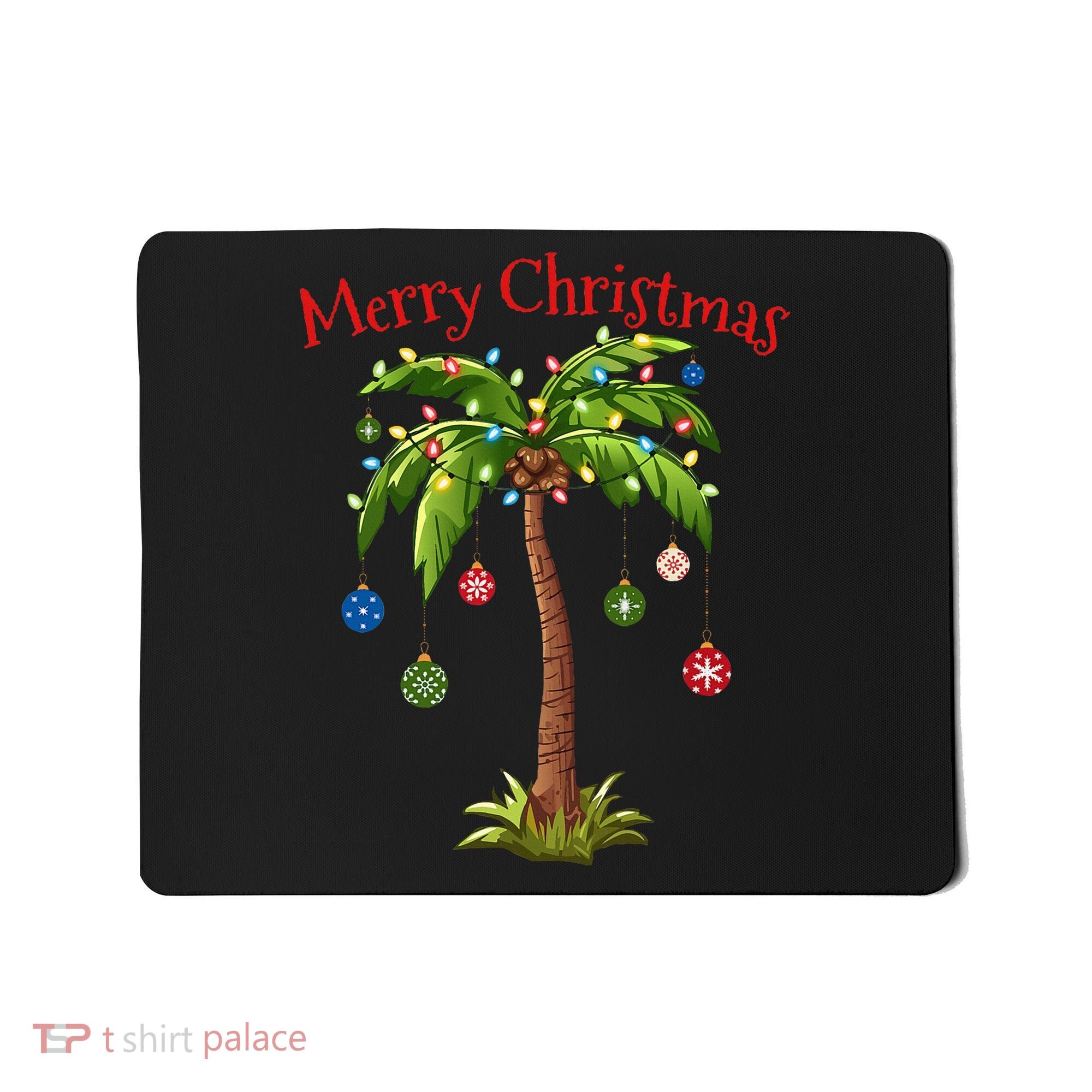 Merry Christmas Palm Tree Light Hawaiian Tropical Christmas Mousepad