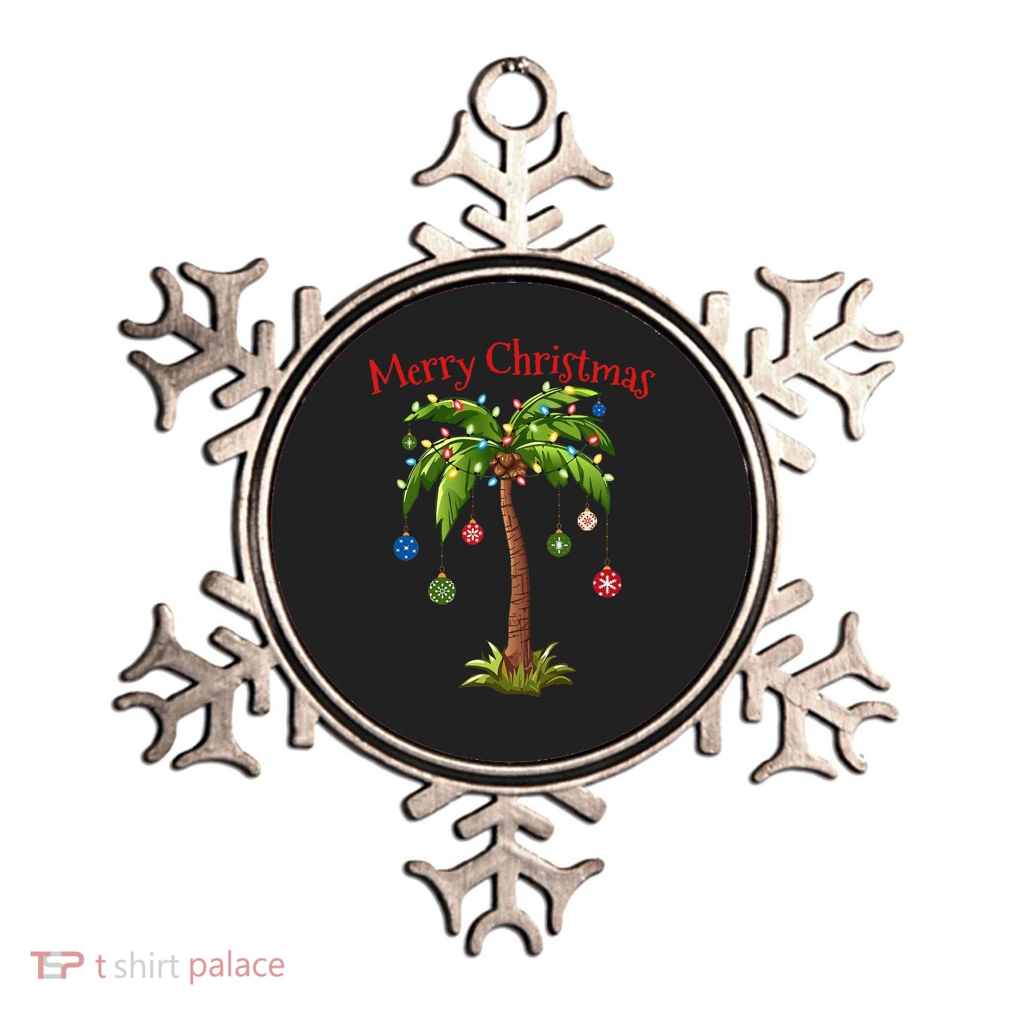 Merry Christmas Palm Tree Light Hawaiian Tropical Christmas Ornament