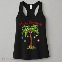 Merry Christmas Palm Tree Light Hawaiian Tropical Christmas Women's Tank Top thumb 3