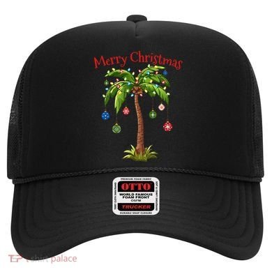 Merry Christmas Palm Tree Light Hawaiian Tropical Christmas Hat
