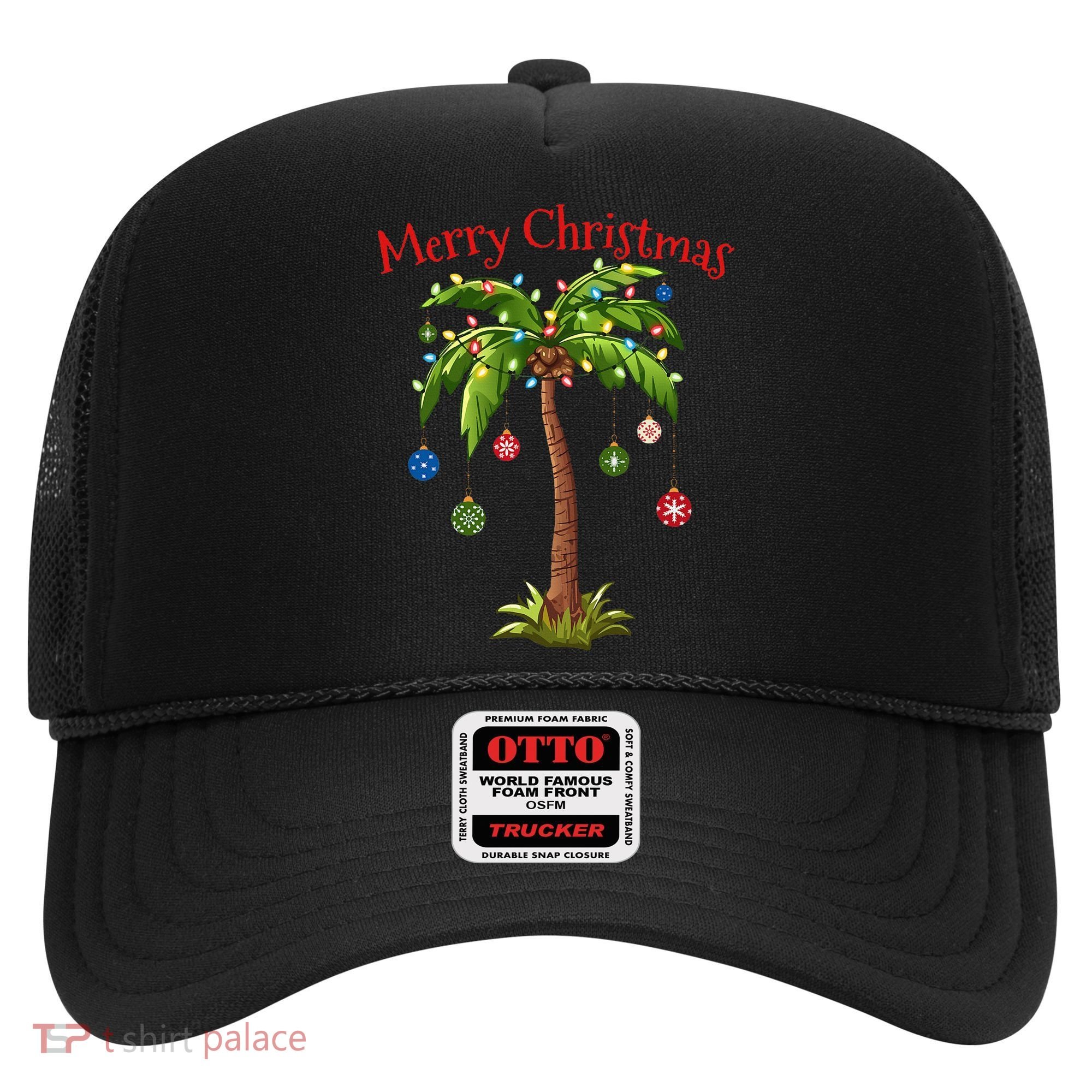 Merry Christmas Palm Tree Light Hawaiian Tropical Christmas Hat