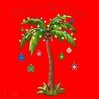 Merry Christmas Palm Tree Light Hawaiian Tropical Christmas Santa Hat thumb 1