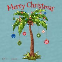 Merry Christmas Palm Tree Light Hawaiian Tropical Christmas Sueded Cloud Jersey T-Shirt thumb 2