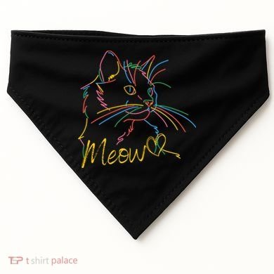 Meow Colorful Pet Cat Cute USA-Made Doggie Bandana