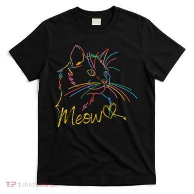 Meow Colorful Pet Cat Cute T-Shirt