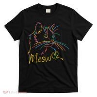 Meow Colorful Pet Cat Cute T-Shirt thumb 0