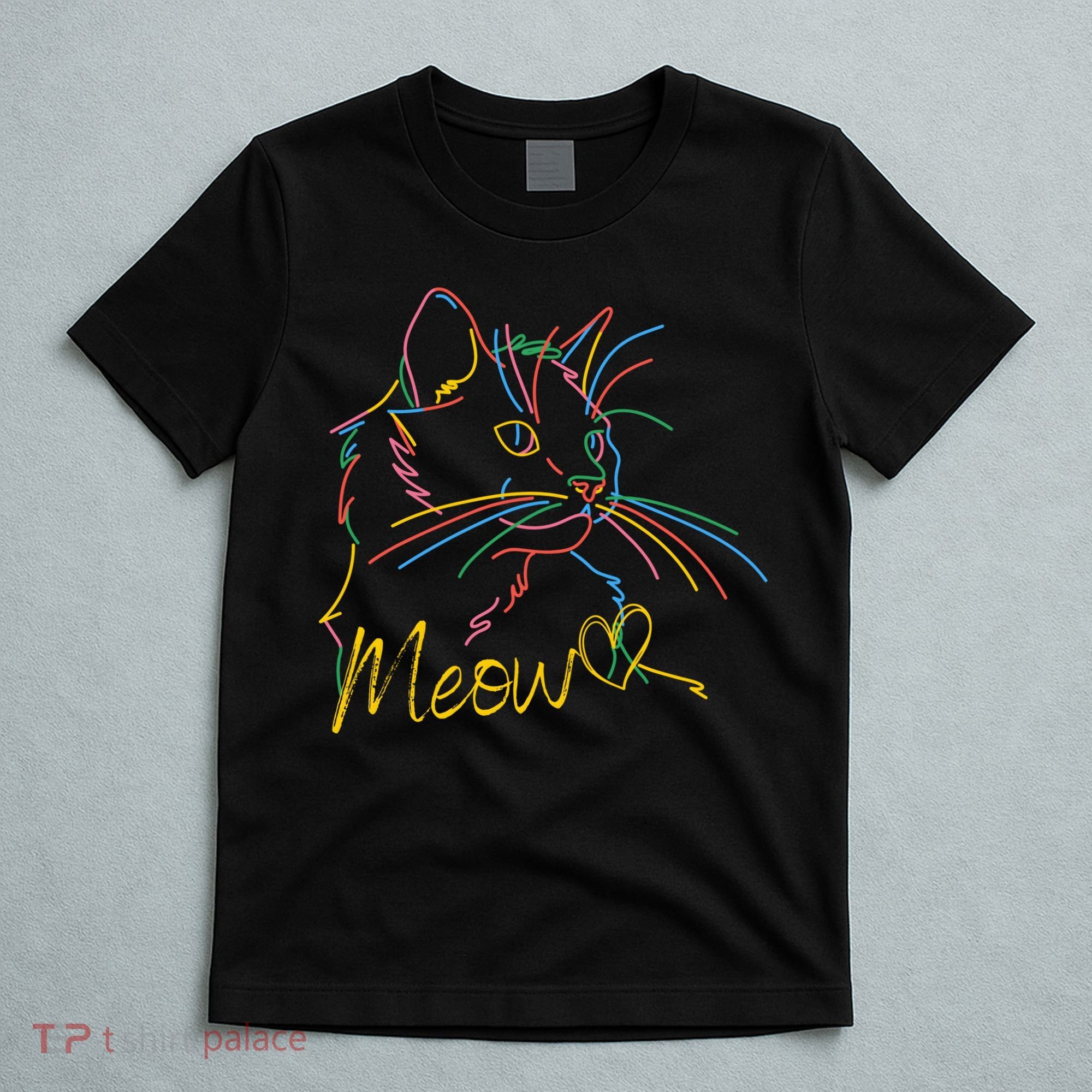 Meow Colorful Pet Cat Cute T-Shirt