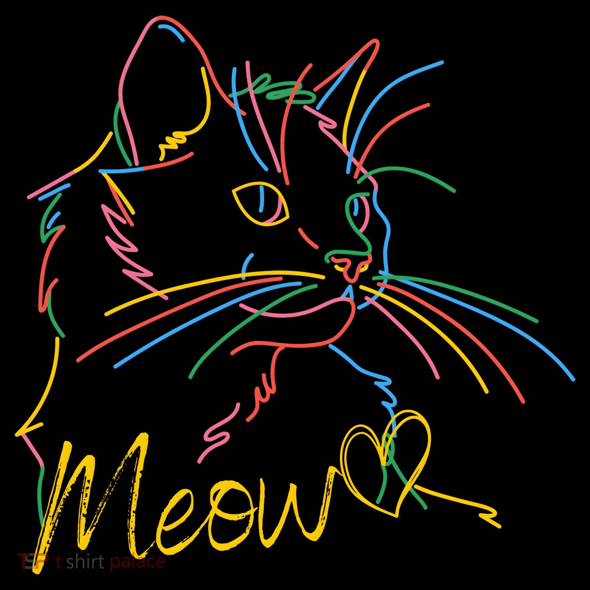 Meow Colorful Pet Cat Cute T-Shirt
