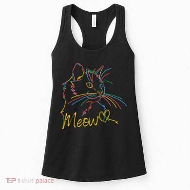 Meow Colorful Pet Cat Cute Women's Tank Top