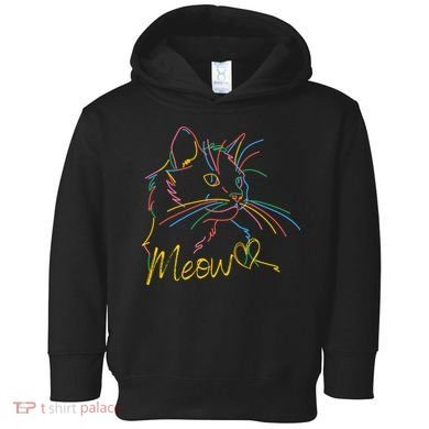 Meow Colorful Pet Cat Cute Toddler Hoodie