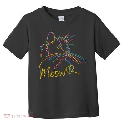 Meow Colorful Pet Cat Cute Toddler T-Shirt