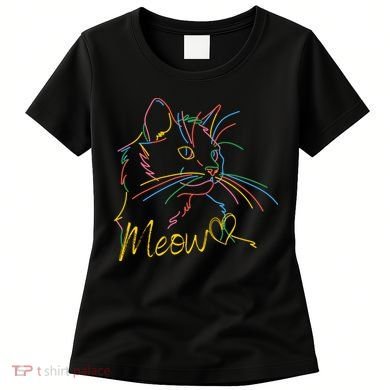 Meow Colorful Pet Cat Cute Women's T-Shirt