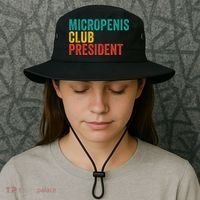 Micropenis Club President Funny Meme Sarcastic Stupid Cringe Bucket Hat thumb 3