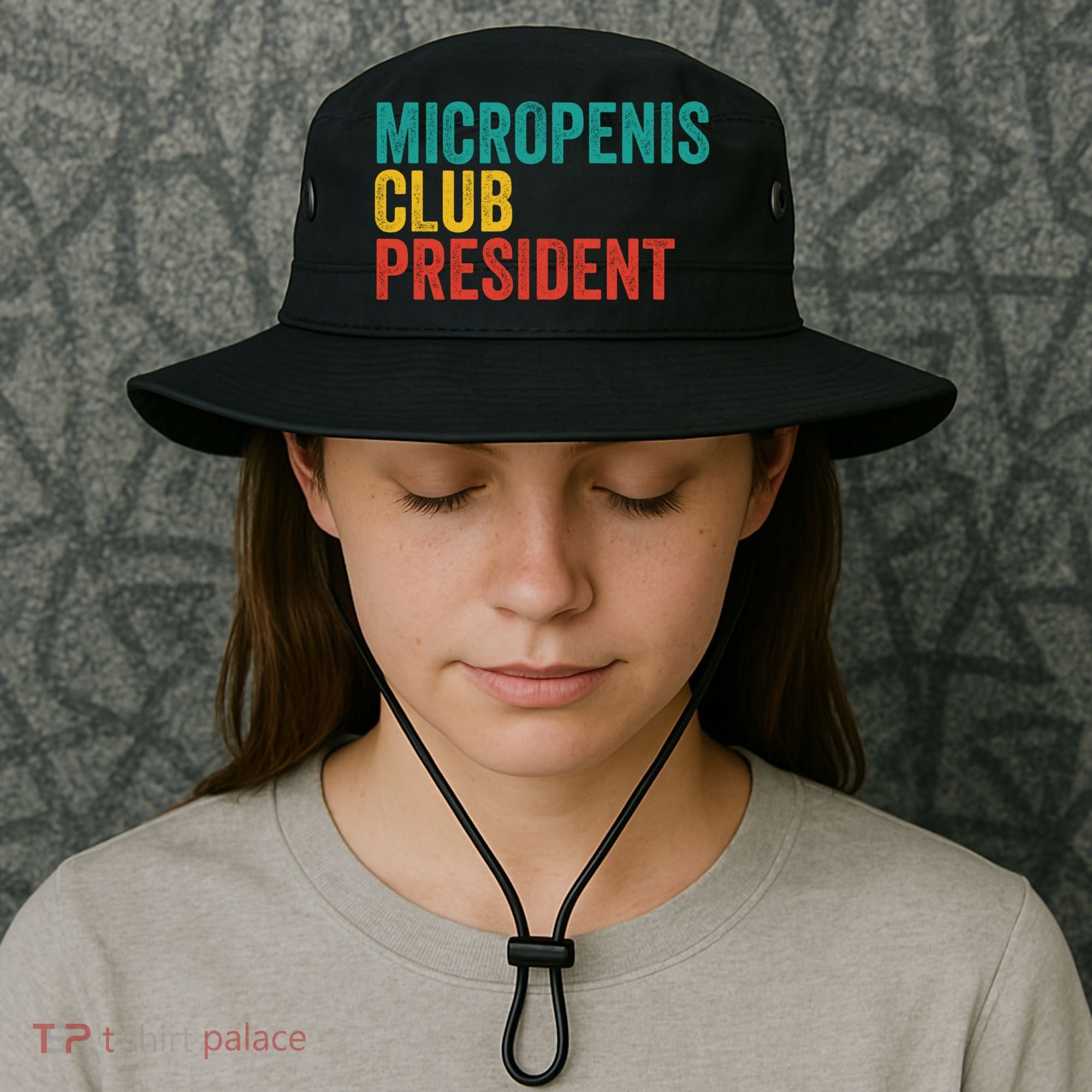 Micropenis Club President Funny Meme Sarcastic Stupid Cringe Bucket Hat