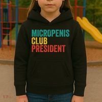 Micropenis Club President Funny Meme Sarcastic Stupid Cringe Kids Hoodie thumb 3