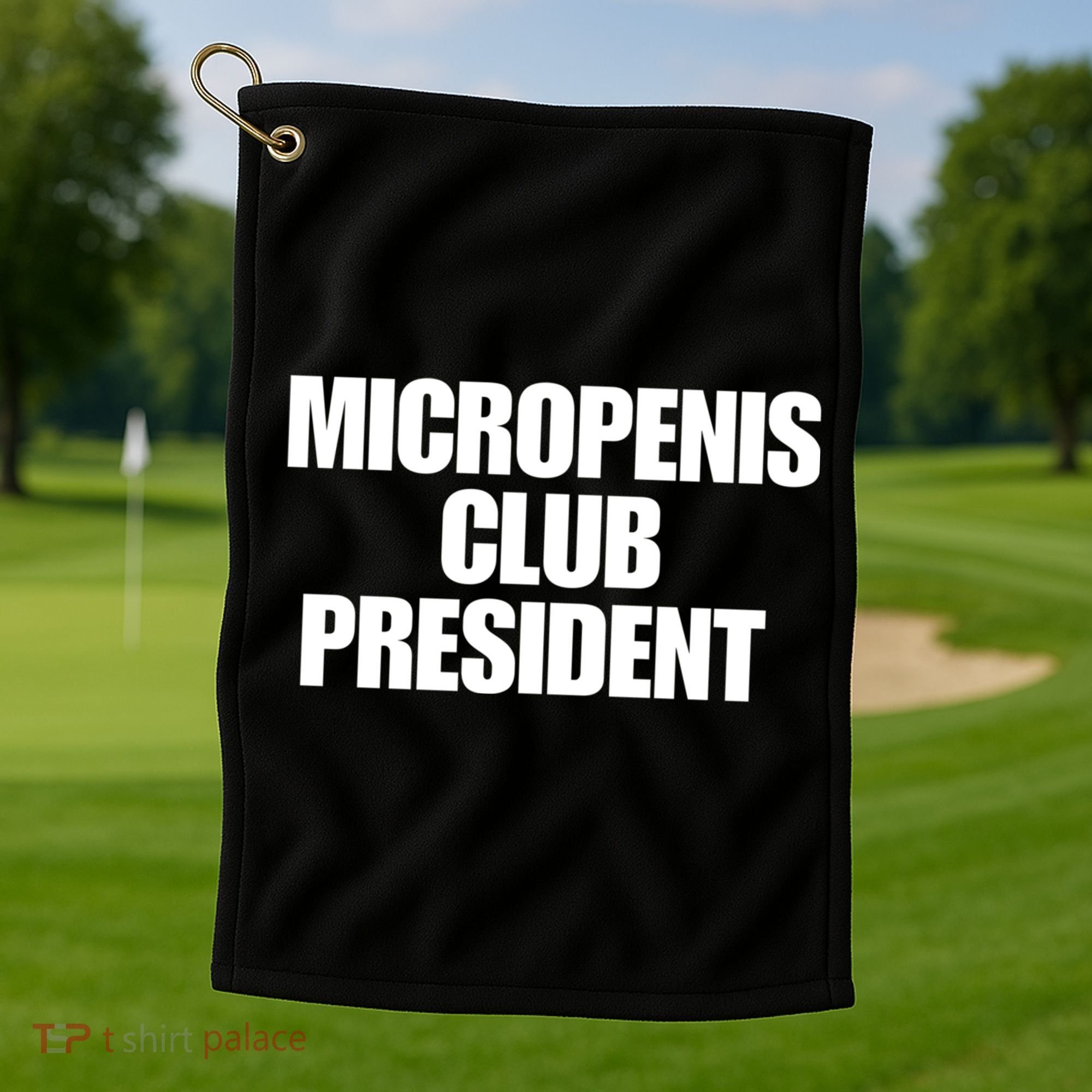 Micropenis Club President Funny Meme Sarcastic Stupid Cringe Golf Towel