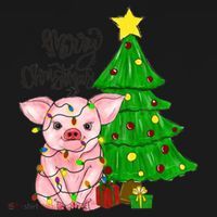 Merry Christmas Pig Funny Pigs Christmas Xmas Toddler Hoodie thumb 2