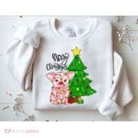 Merry Christmas Pig Funny Pigs Christmas Xmas Sweatshirt thumb 2