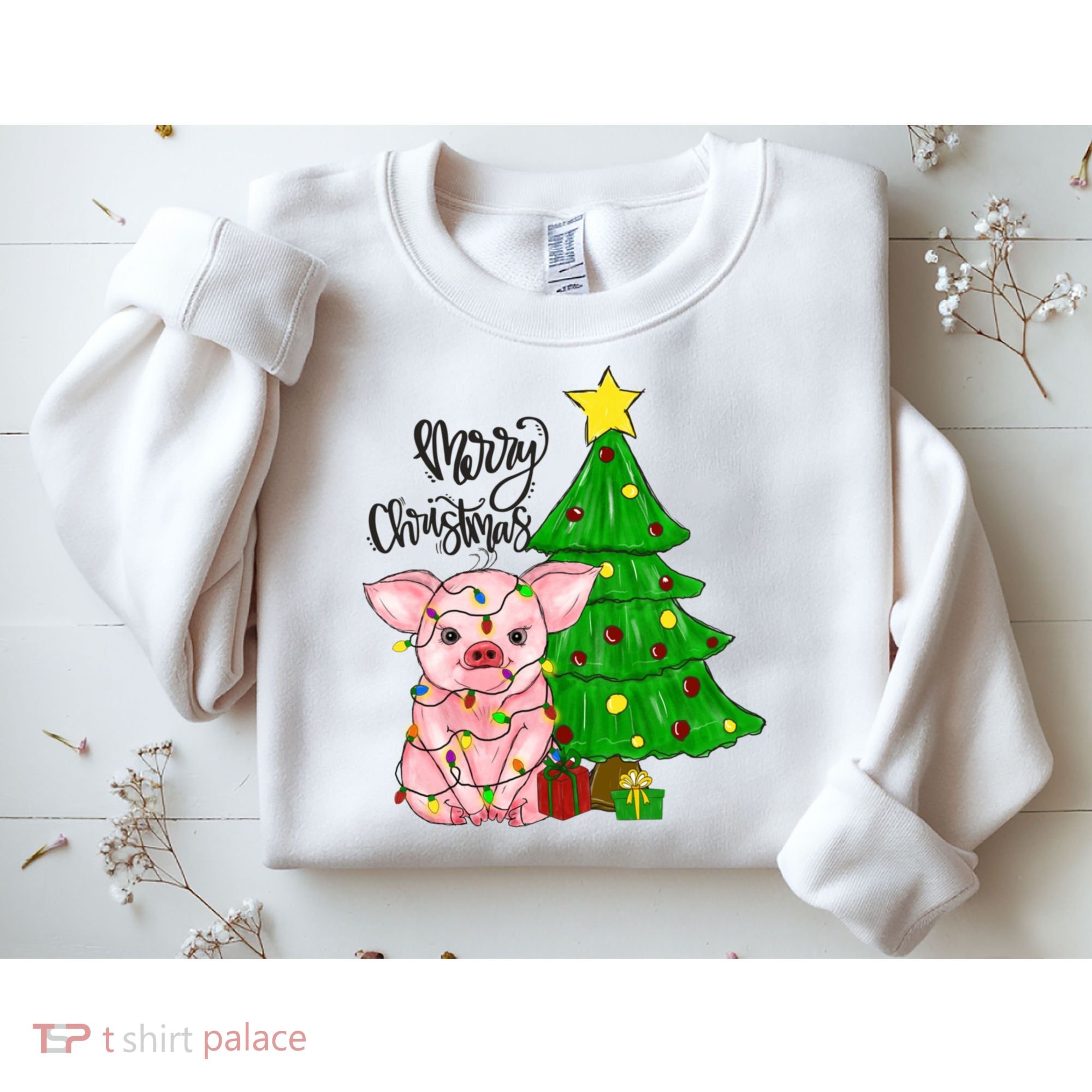 Merry Christmas Pig Funny Pigs Christmas Xmas Sweatshirt