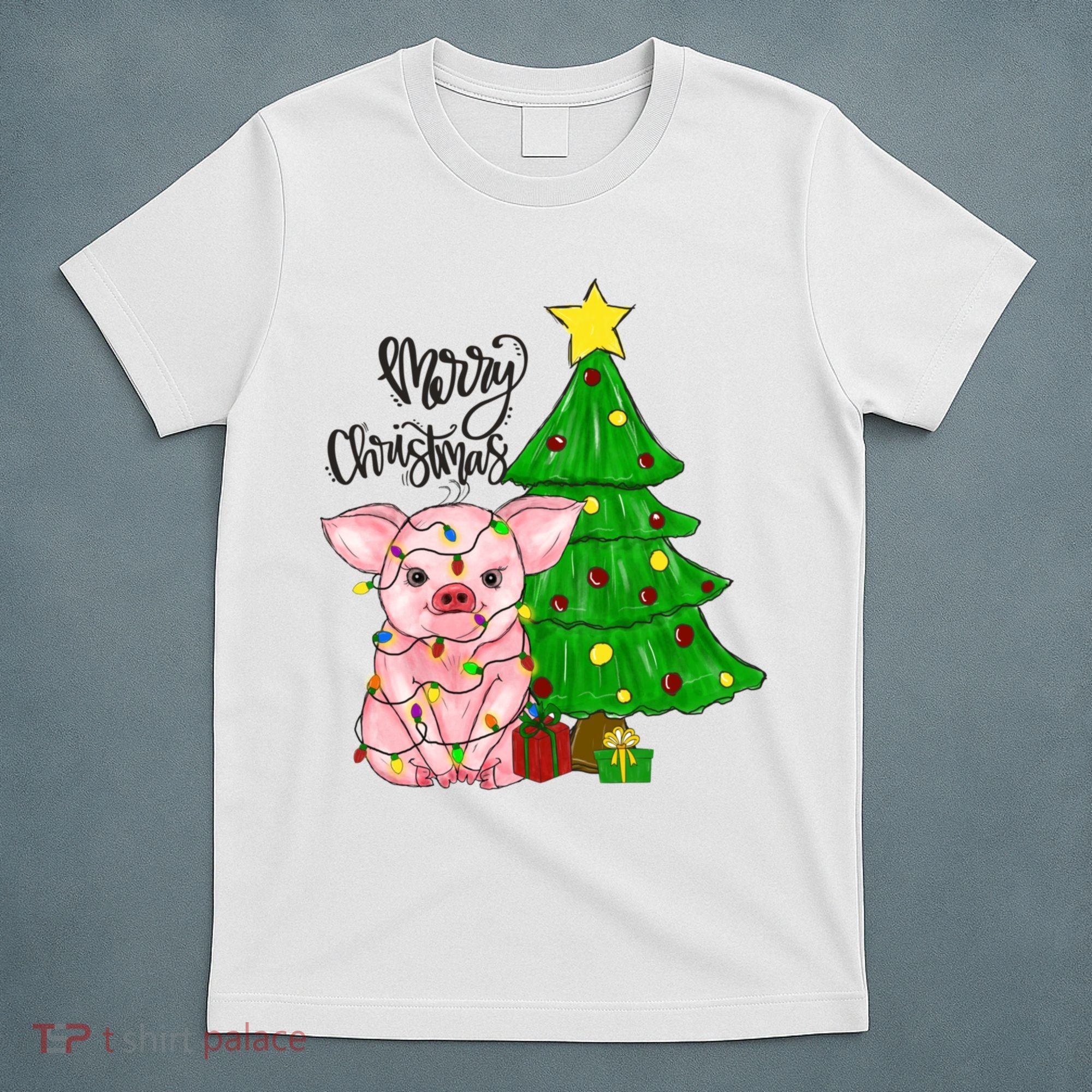 Merry Christmas Pig Funny Pigs Christmas Xmas T-Shirt