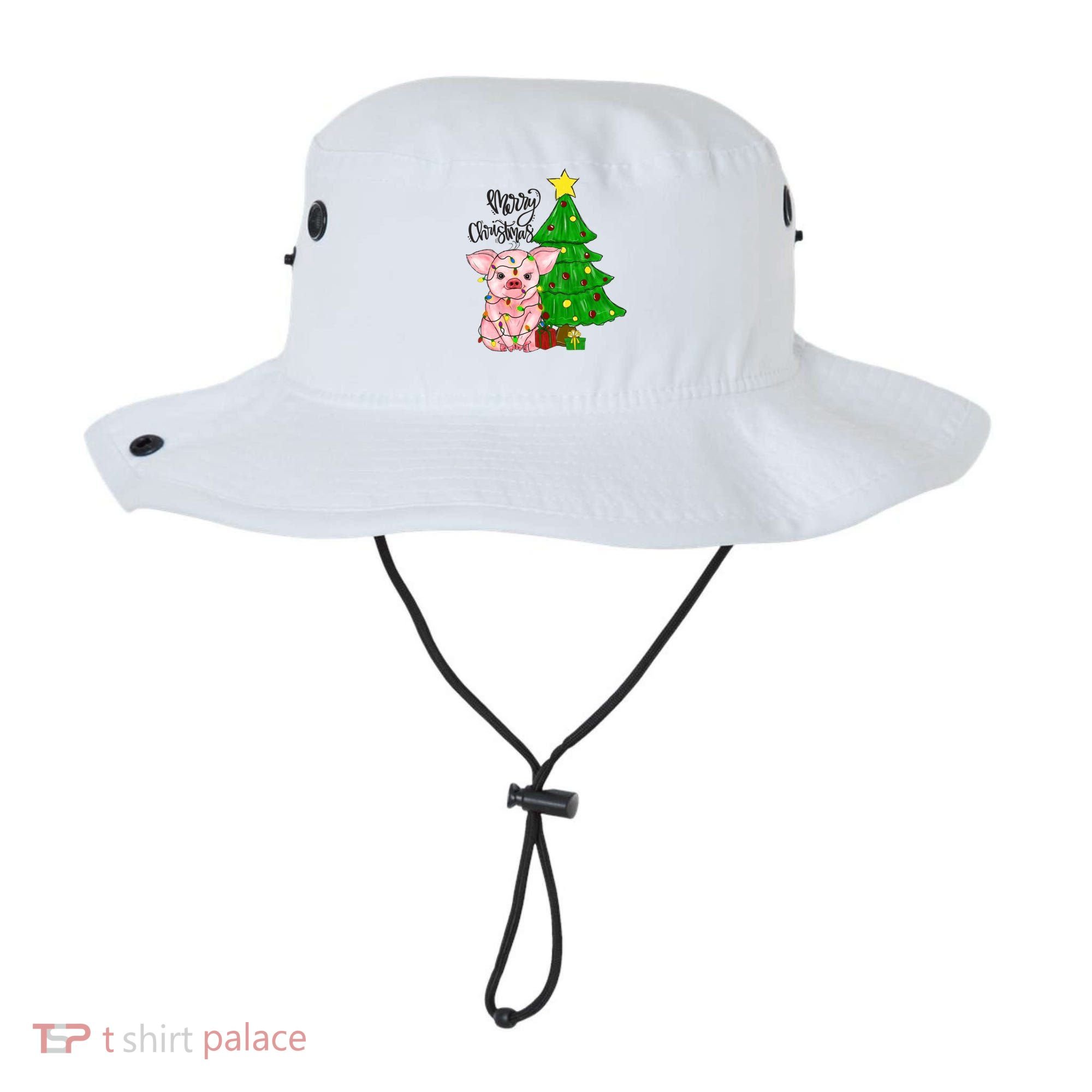 Merry Christmas Pig Funny Pigs Christmas Xmas Bucket Hat