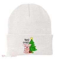 Merry Christmas Pig Funny Pigs Christmas Xmas Beanie thumb 0
