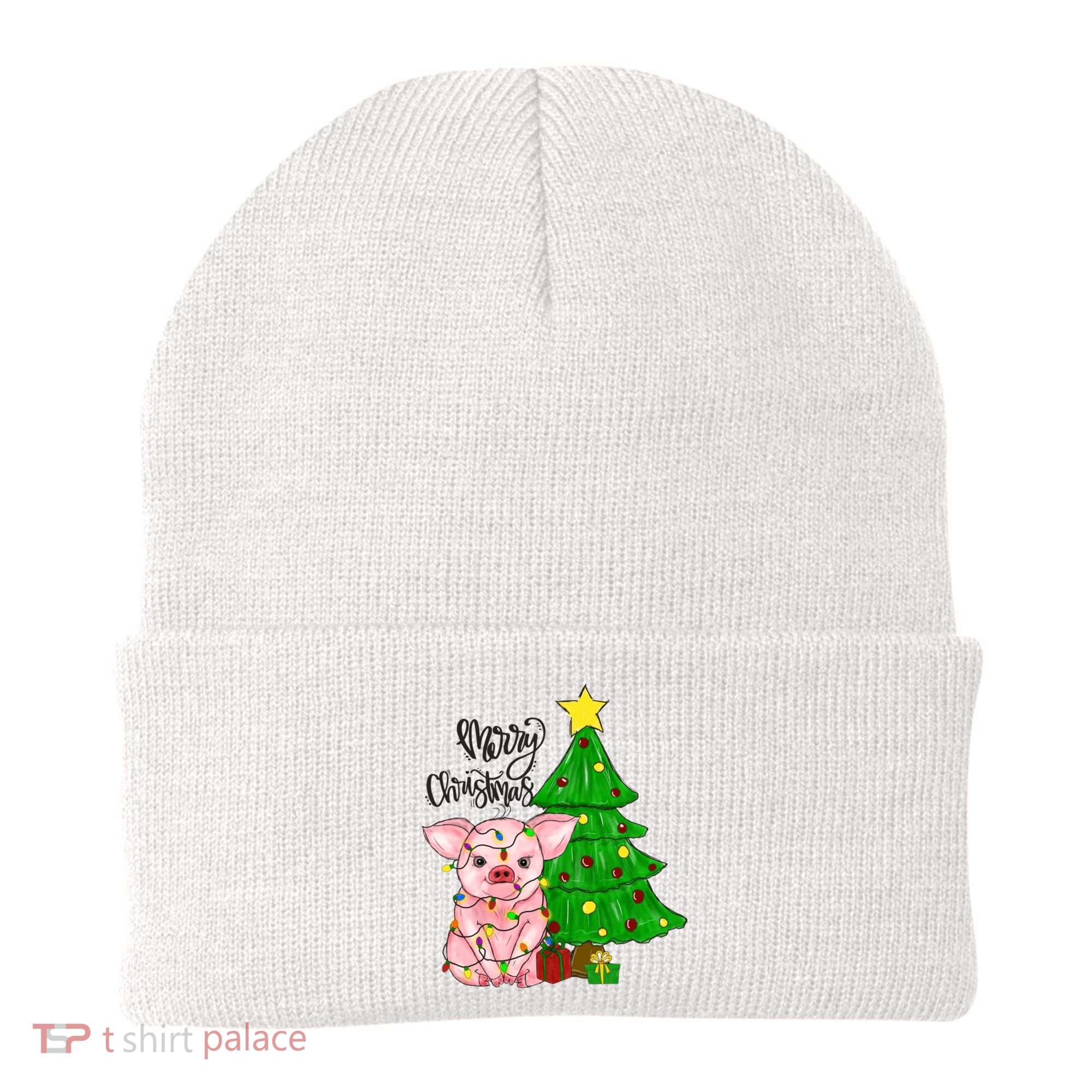 Merry Christmas Pig Funny Pigs Christmas Xmas Beanie