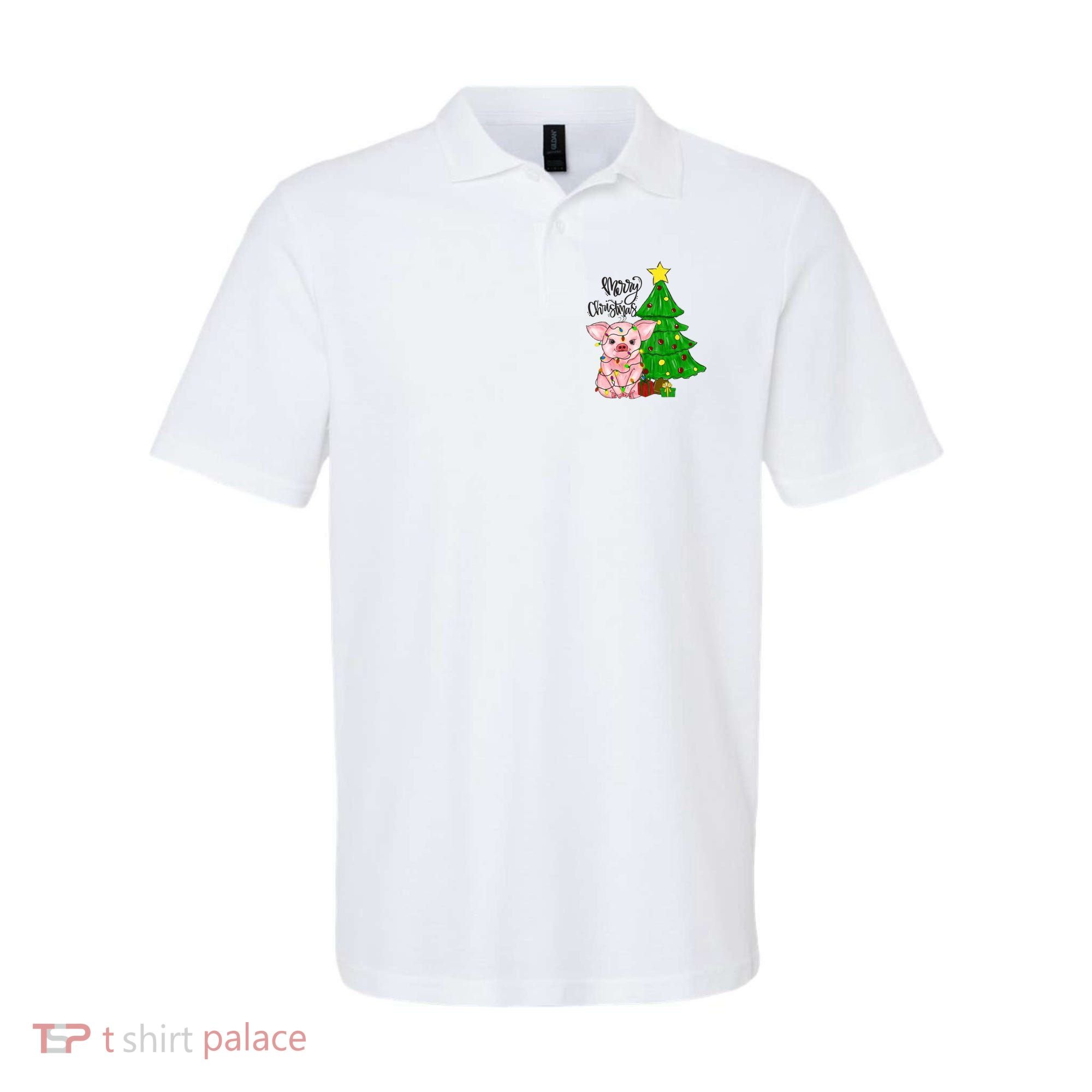 Merry Christmas Pig Funny Pigs Christmas Xmas Polo