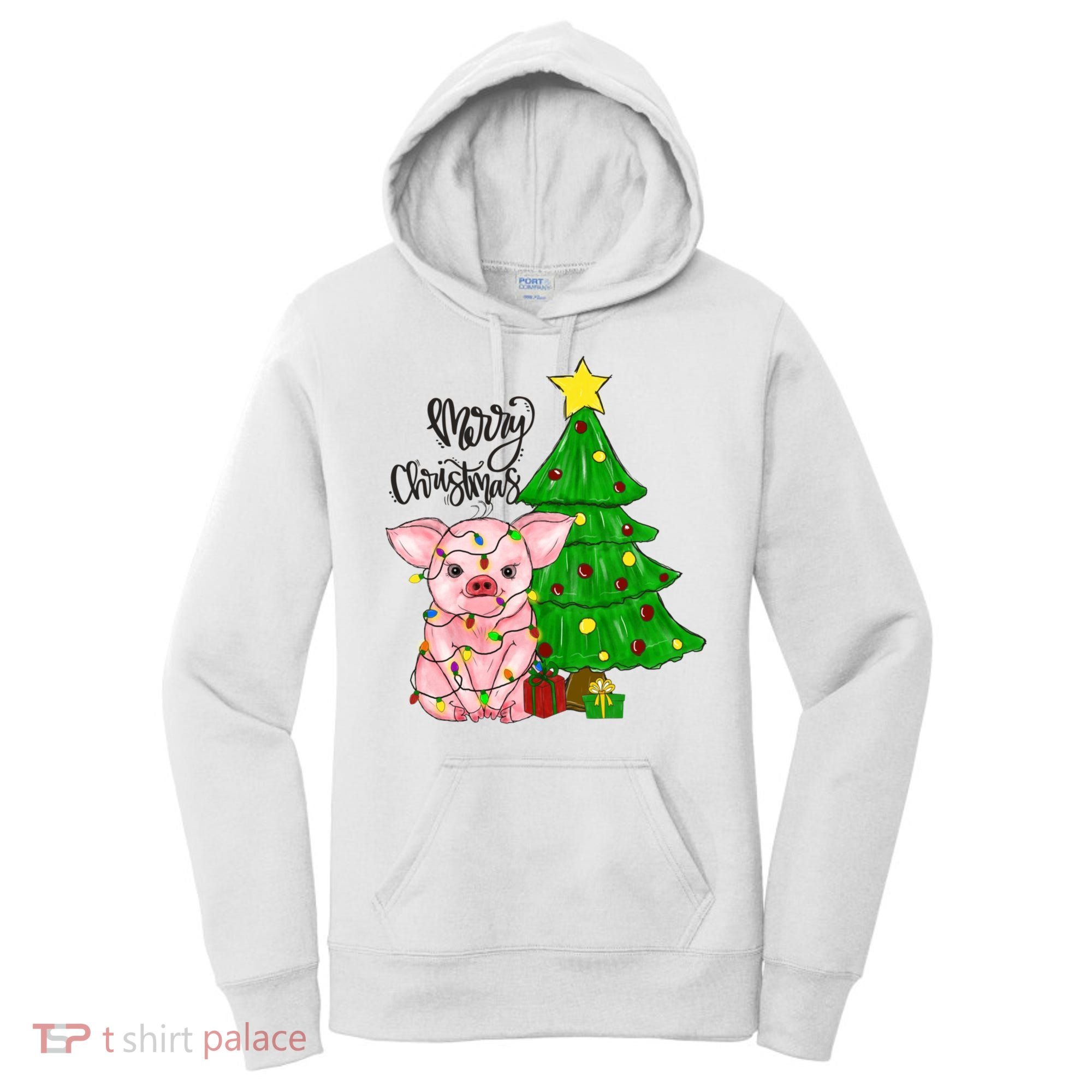 Merry Christmas Pig Funny Pigs Christmas Xmas Women's Hoodie
