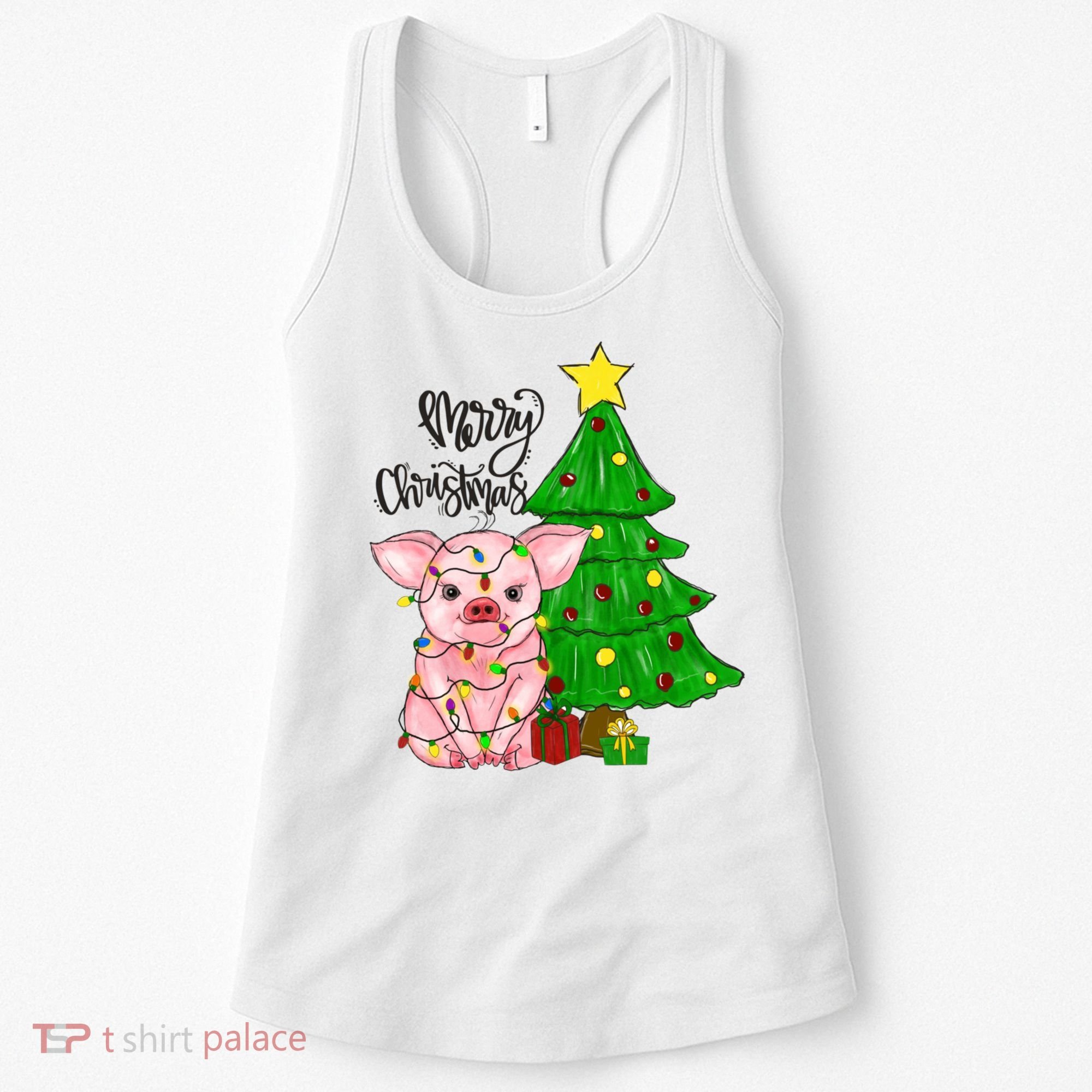 Merry Christmas Pig Funny Pigs Christmas Xmas Women's Tank Top