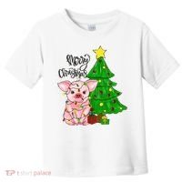 Merry Christmas Pig Funny Pigs Christmas Xmas Toddler T-Shirt thumb 0