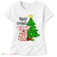 Merry Christmas Pig Funny Pigs Christmas Xmas Women's T-Shirt thumb 0